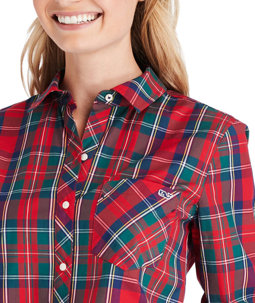 Vineyard Vines | Women's Merry Plaid Relaxed Button Down