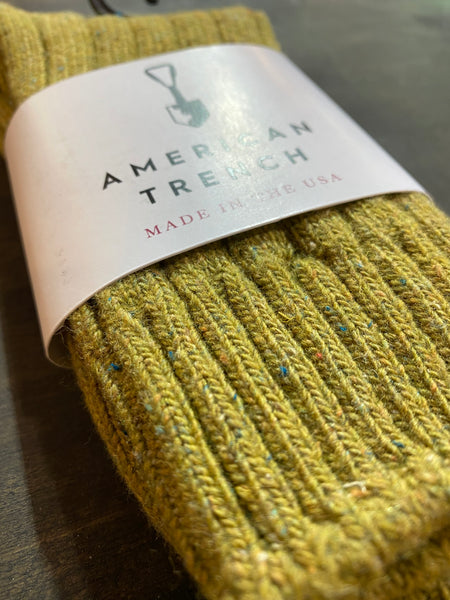 American Trench | Women's Wool Silk Boot Sock | Lime